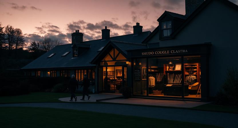 Traditional Irish flutes near a luxury golf resort